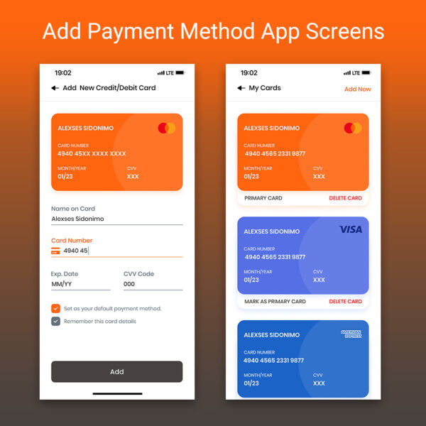 Add-Payment-Method-App-Screens